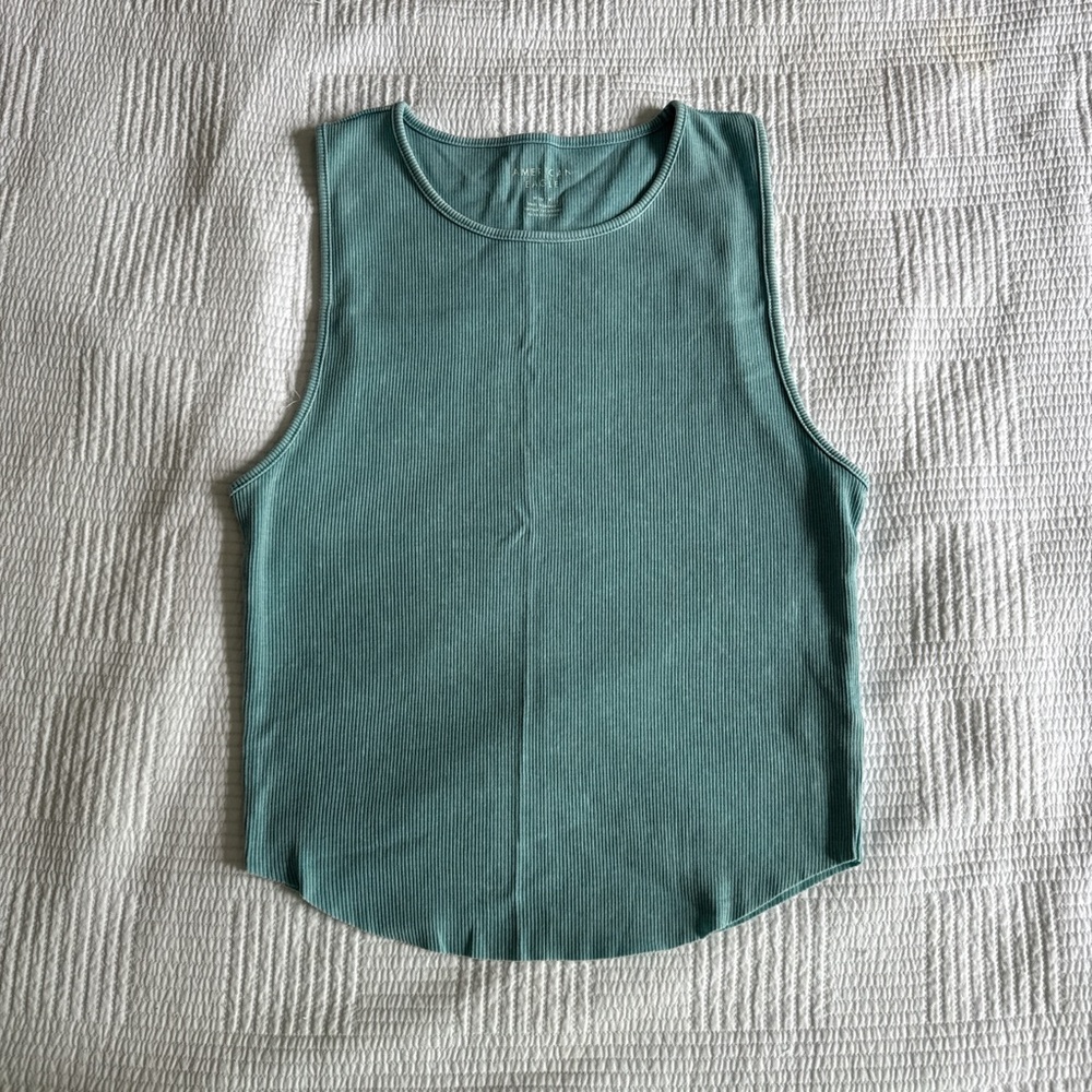 American Eagle Outfitters Blue Fitted Tank Top